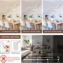 D31.5in Modern LED Chandelier Gold Ring Chandelier High Ceiling Contemporary with Dimmable Remote Control, LED Pendant Light Fixtures for Foyer Dining Room Kitchen Island, 3000-6500K