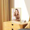 Enayplon Acrylic Sign Holder 8.5 x 11, 12 Pack Double Sided Flyer Holder, Table Menu Holder Display Stand for Wedding, Party, Gold Picture Frame Stand up Table Top Menu Holder