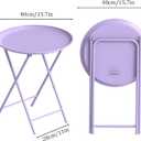 Garden 4 you Folding TV Tray Table, Metal Round Side Table, Purple Dinner Table with Metal Frame, Modern Outdoor Tray Table for Living Room, Bedroom, Patio & Small Spaces, 2 Packs, 2 PCS