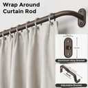 Curtain Rods 36-120 Inch, Bronze Wrap Around Blackout Curtain Rods for Windows, 1 Inch Adjustable Long Heavy Duty Room Darkening Window Treatment Rod for Bedroom, Living Room, Sliding Door