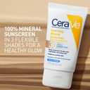 CeraVe Hydrating Mineral Sunscreen SPF 30 with Sheer Tint, Tinted Mineral Sunscreen with Zinc Oxide & Titanium Dioxide, Blends Seamlessly For Healthy Glow, Light, 1.7 Oz