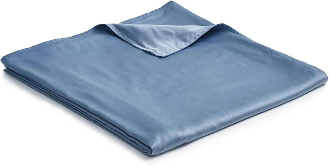 YnM Exclusive Cooling Duvet Cover for Weighted Blankets with 16 Strings (Blue Grey, 60"x80")