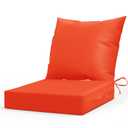 L’AGRATY Outdoor Chair Cushions for Patio Furniture：24" x 24" Deep Seat Cushions with Backrest for Couch Sofa Chair - Waterproof Fade-Resistant Patio Cushion (Set of 2,Orange)