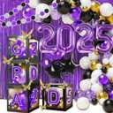 107 Pcs Black and Purple Graduation Decorations Class of 2025 - Graduation Balloon Boxes, Balloon Arch Garland Kit, Party Decorations 2025 for Any Grades