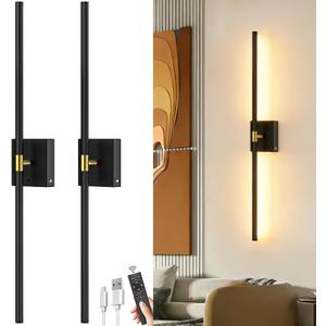 iThird Battery Operated Wall Sconces Set of 2: 10000mAh Rechargeable Wireless Wall Lights, 360 Rotatable Magnetic Wall Lamp, 4CCT Dimmable LED Wall Lighting for Bedroom Living Room Hallway, 31.7in