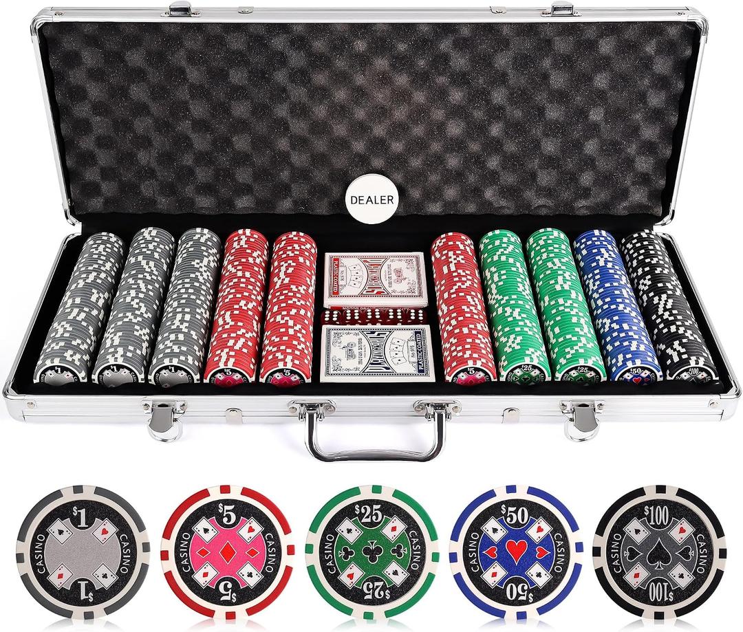 Versa Games 500pc 11.5g Casino Ace Poker Chips Set