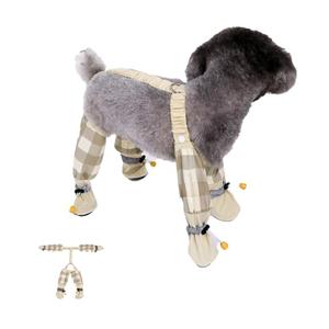 Pet Anti Dust Pants for Dog, Waterproof Dog Boots Rain Boots with Suspender, Adjustable Anti-Slip & Paw Protectors for Small Medium Large (White,S)