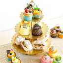 11 Pcs Gold Cake Stand Set for Wedding, Dessert Table Display Set for Birthday, Metal Square Serving Trays for Candy, Cupcake Pop Stand Holder Tower with Round Base for Celebration, The Platters for Party