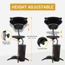 Portable Shampoo Bowl (Pack of 1) | Adjustable Basin Height,One-Bucket Design with Drain Hoses | Home & Barber Use | Black