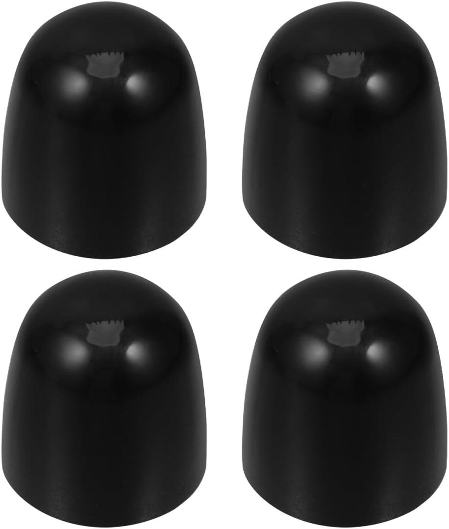 Mikikit 4Pcs Universal Toilet Bolt Caps: Toilet Seat Floor Bolts Caps, Black Toilet Screw Covers Toilet Bolt Covers Round Plastic Push-On Toilet Bowl Bolt Caps Covers