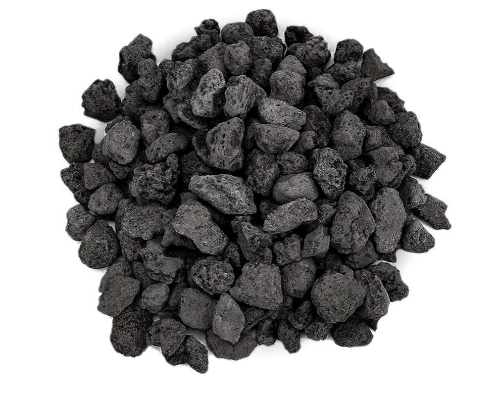 Onlyfire Black Lava Rock 10 Pounds Volcanic Lava Stones for Indoor Outdoor Fire Pits Fireplaces Gas Grill and Landscaping, 0.3-0.6 Inch