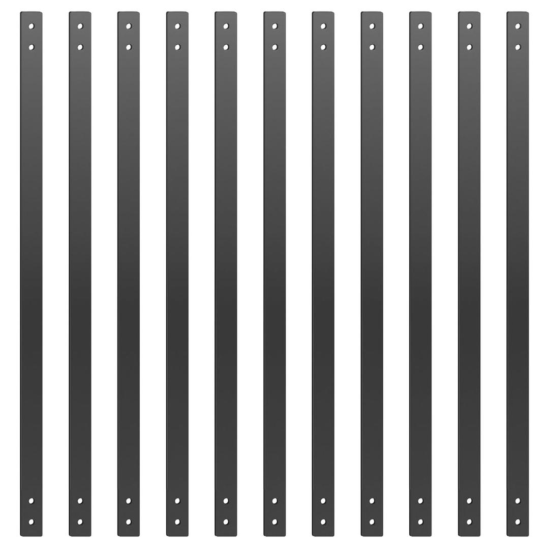 Akenow 61 Pack Heavy Duty Deck Baluster with Screws, 32.25"x1"Black Metal Deck Balusters, Flat Straight Baluster Porch Railing, Durable Cast Iron Deck Railing, for Outdoor Stair Deck Porch