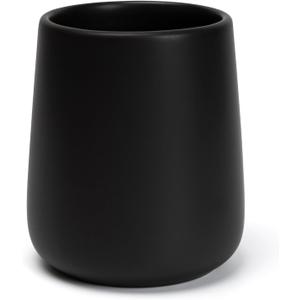 Bathroom Tumbler Cup Ceramic 13.5oz Reusable Toothbrush Cup 400ml, Toothbrush Holder Adequate for Your Bathroom (Black Brown) (1pcs)