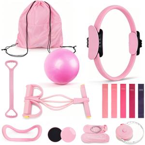 15-in-1 Pilates Kit for Women - Home Pilates Workout Kit with Pilates Ring, Yoga Ball, Exercise Bands, Sliders, Socks & Bag - Pilates Essentials Kit for Home Workouts, Pilates Sets for Women