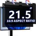 [2 Pack 21.5 Inch Magnetic Hanging Computer Privacy Screen for 16:9 Widescreen Monitor, Eye Protection Anti Glare Blue Light Filter, Removable Reusable 21.5in Anti Spy Security Protector Film