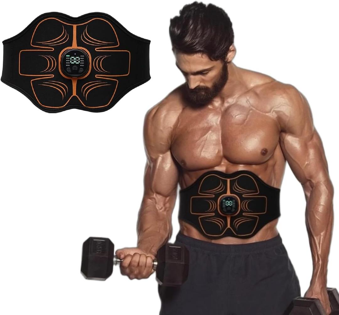 Portable EMS Abdominal Stimulator & Muscle Toner - for Home, Office, Gym Fitness and Core Strength Training