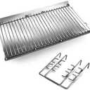 Hongso 27 Inches Ash Pan Fits Chargriller 1224, 1324, 2121, 2222, 2727, 2828, 2929 Charcoal Grills, Charbroil 17302056 Grill Repair Replacement Part with Fire Grate Hanger