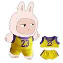 17cm Doll Clothes Set, 2-Piece Yellow Basketball Jersey & Shorts Outfit, Sport Style Premium Fabric, for 6.7 Inch Dolls (Doll Not Included) Pack Of 5