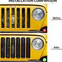 JeCar for Jeep TJ Grill Inserts, Mesh Grille Inserts for Jeep Wrangler TJ 1997-2006 (Black)