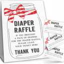 Baby-Q Bow Knot Baby Shower Party Kit, Diaper Raffle Standing Sign & Tickets, Decorations, Favors