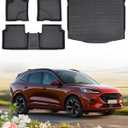 CreekT All Weather Floor Mats & Cargo Mat for Ford Escape 2020-2025(Not for Hybrid),Rubber Waterproof Custom Fit for Ford Escape Floor Mats 2020 2021 2022 2023 2024 2025,S SE SEL Accessories 4PCS