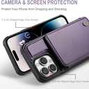 Vinich for iPhone 14 Pro Wallet Case with Card Holder, RFID Blocking Credit Slots Kickstand Shockproof Phone Cover Fit for iPhone 14 Pro 6.1" Purple