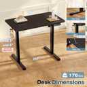 Monomi 35"x20" Small Electric Standing Desk,Whole Piece Desktop,Black