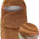 Baby Winter Fleece Swaddle Blanket 0-3 Months Boys Girls Warm Adjustable Newborn Swaddling Wrap Soft Plush Sleeping Sacks (Brown)