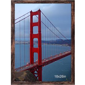 BESCRCL 18x26 Picture Frame Brown, Poster Frames Wall Hanging, Display Pictures 18 x 26 without Mat, 1 Pack