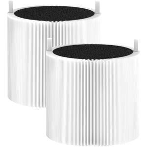 2 Pack 411i Max & 411a Max Replacement Filter Compatible with Blue Pure 411i Max & 411a Max Air Purifiers, Ture HEPA & Activated Carbon Filter, White