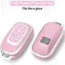 LECART Key Fob Covers Fit for Honda 2025 2024 2023 2022 CR-V Civic Pilot Accord HR-V Sport Touring 5 Buttons TPU Key Fob Case Soft Car Key Shell Protector 2 Pack Blue & Pink