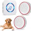 ChunHee Smart Dog Door Bell Wireless Puppy DoorBell for Potty Training, Dog Bells to go Outside, Bells for Dogs to Ring to go Potty, 2 Dog Buttons [New 2025] (1 White Receiver+2 White Button)