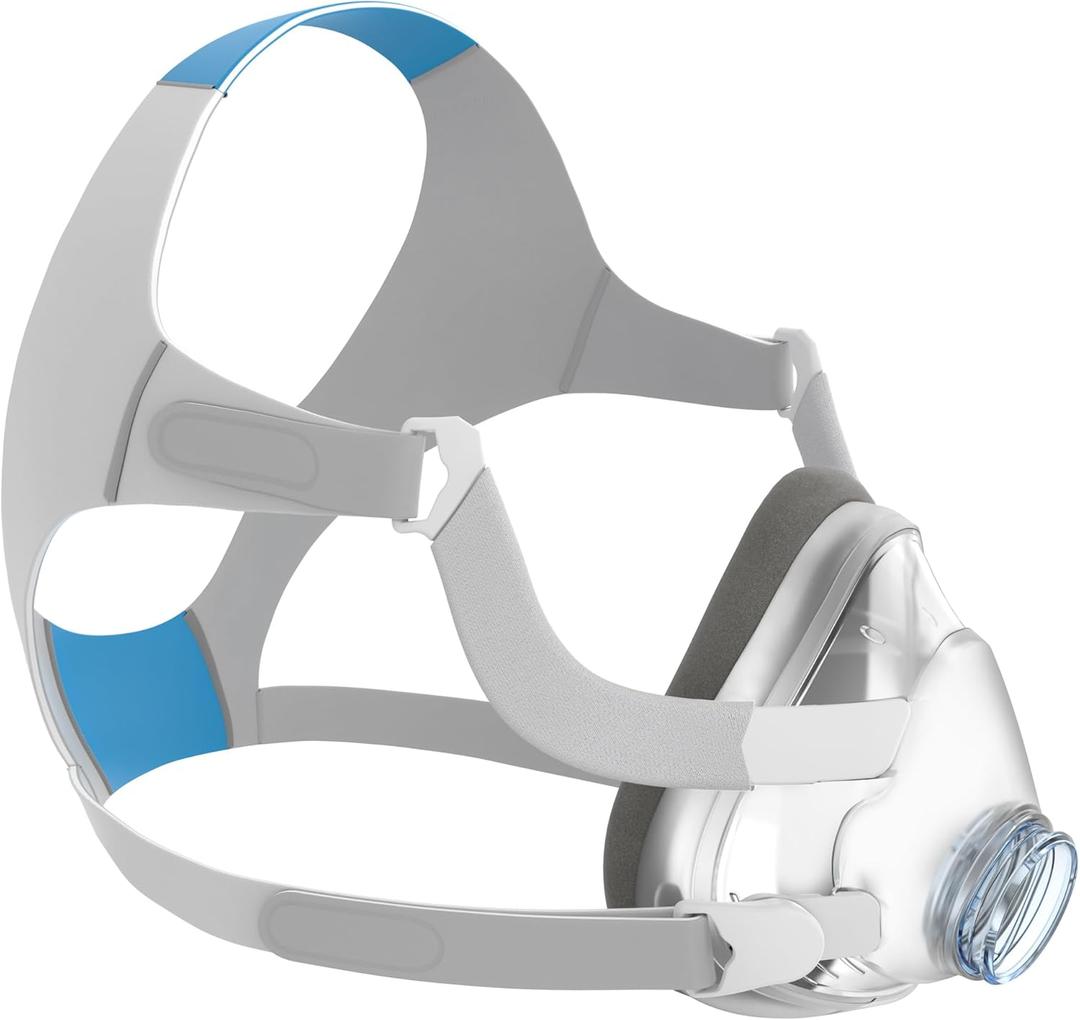 Replacement Full Face CPAP Mask Headgear Set for ResMed Airtouch F20 & Airfit F20, Highlights Secure Seal & Leak-Free with Latest Brown Memory Foam - F20 Mask Large Accessories Supplies (No Elbow)