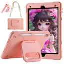 for iPad 9th/ 8th/ 7th Generation Case (iPad 10.2 inch Shockproof Case) with 360 Rotating Grip Magic Stand, Pencil Holder/Keychain/Carrying Shoulder Strap for iPad 10.2 inch