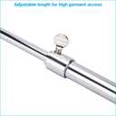 SSWBasics Chrome Reach Garment Hook - Durable Chrome Clothes Hook Pole - Adjustable High Reach Garment Hook - Extendable Metal Clothing Hook Pole for Retail, Extends up to 5 feet so you can place and retrieve garments 