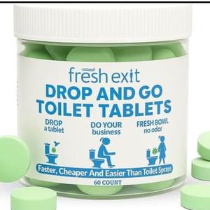 Toilet Deodorizer Tablets – Drop One In and Go – 60 Count Citrus Scent – Odor Elimination for Bathroom – Replaces Toilet Spray – Long Lasting – Fresh Bowl Freshener