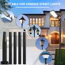 Street Light Pole 16Ft Tall, Outdoor Metal Split Heavy Duty Street Lamp Post for Outside Large Solar Street Lights with Mounting Steel Anchor for Street, Parking Lots, Park & Patio