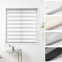 Cordless Zebra Blinds for Windows, 20" W x 72" H, Grey