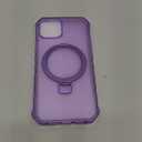 for iPhone 12/12 Pro Case with Magnetic Stand [Compatible with Mag-Safe] [Military Drop Tested] Translucent Matte 12/12 Pro Cover with Good Grip Curly Wave Edge for Women 6.1'', Purple