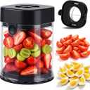 Hendiy Fruit Slicer Cup, Strawberry Slicer Grape Cutter Cup Fruit Slicers Stainless Steel Egg Slicers, Strawberry Cutter Kitchen Gadgets Speed Cutters for Banana Grape Egg