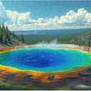 Reouinty Yellowstone Parks Wooden Puzzles for Adults 300 Pieces, Landscape Jigsaw Puzzle, Unique Puzzle, Spring Puzzle, Wooden Puzzle Gifts for Teens (15.9 x 11.2 in)