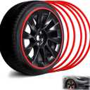 Red 18" Rim Protector, Aluminium Alloy Wheel Protection Ring, Wheel Rim Protector Strips for Curb Rash Prevention, Universal Wheel Accessories for Cars, Trucks, SUVs & Tesla All Models 4PCS