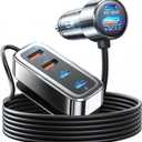 AINOPE 108W USB C Car Charger with 6 Fast Charging Ports, Road Trip Essentials Cigarette Lighter Car Travel Essentials for Long Trips Kids for iPhone 16 15 Pro Max 14 iPad S24 S25 Hire Tablet