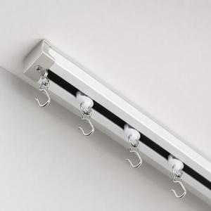 Ceiling Curtain Track 3ft-6ft, Wall or Ceiling Mount Rail Set with Hooks