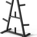 Olympic Weight Plate Rack 400LBs, Heavy Duty Weight Tree Rack for 2-Inch Plates, Barbell & Bumper Plate Storage, Free Weight Rack & Gym Plate Holder for Home Gym