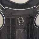 Reflective Nylon Large Dog Chest Harness Vest Style Dog Leash(Black Chest and Back Set,XL Size)