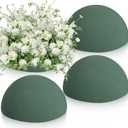 STEFORD 4 PCS Round Floral Foam Blocks Half Balls, Wet & Dry Green Flower Foam for Fresh and Artificial Flower Arrangements (7.5 x 3.7 Inches)