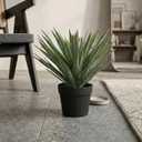 15 Inches Artificial Agave Plant for Indoor & Outdoor - Large Fake Agave Plant in Black Pot with Real Stone Pebbles, Modern Home Office Decor, 81 Leaves