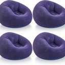 Realspring Inflatable Bean Bag Chairs Outdoor Blow up Camping Chairs Inflatable Lazy Sofa Folding Portable Bean Bag Loungers Couch for Movie Night(Blue,4 Pcs)