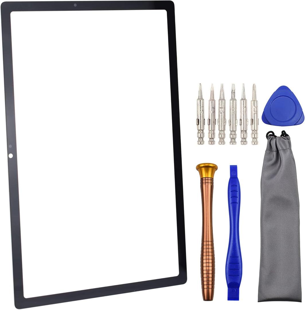 Tablet Front Glass Screen Replacement with OCA Adhesive for Samsung Galaxy Tab A8 10.5 (2021) SM-X200 Black 10.5"
